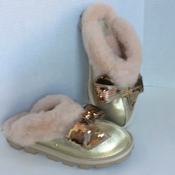 NIB ! UGG COQUETTE SEQUIN BOW SLIPPER - Picture 3 of 7